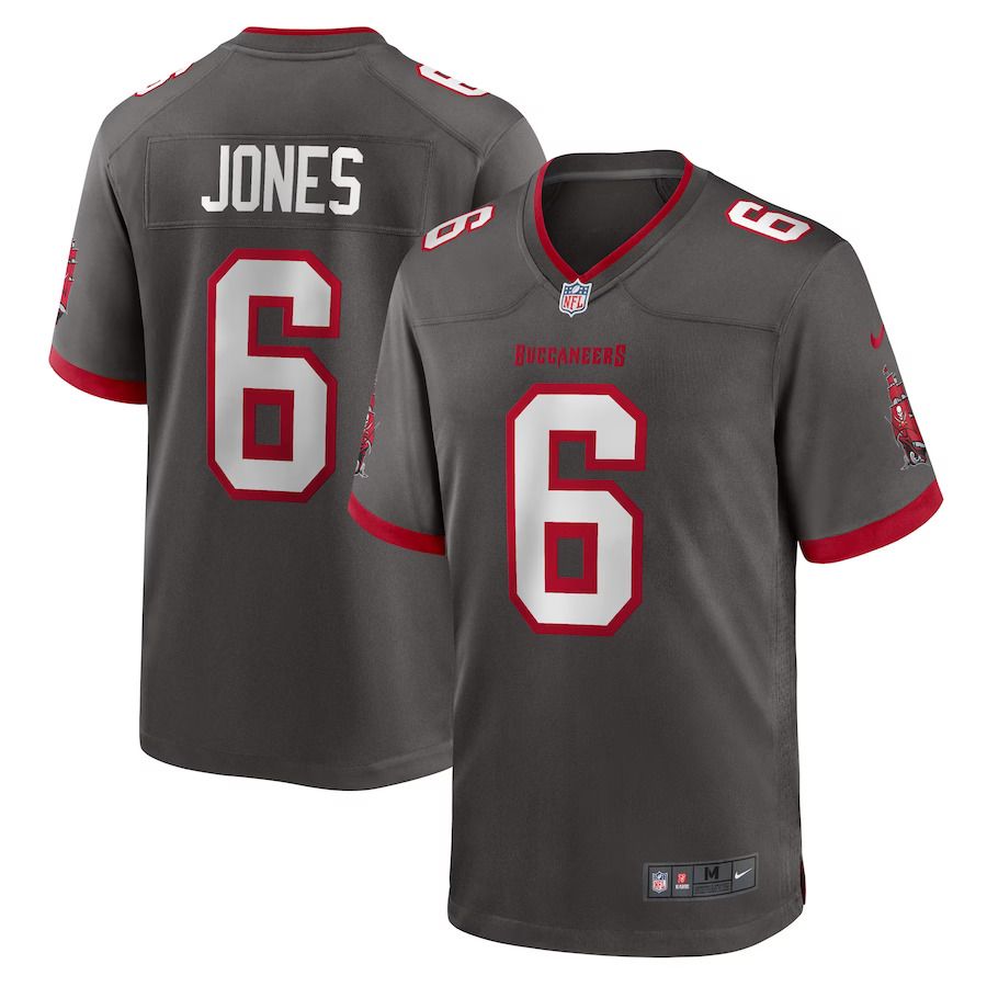 Men Tampa Bay Buccaneers #6 Julio Jones Nike Pewter Player Game NFL Jersey